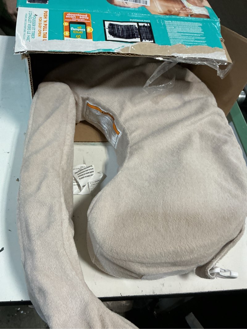 Condition photo showing As Is for My Brest Friend Deluxe Organic Nursing Pillow 100% Organic Cotton Slipcover Ergonomic Breastfeeding Pillows Supports Both Mom and Baby Breastfeeding Essentials Handy Side Pocket Cream Organic Cream