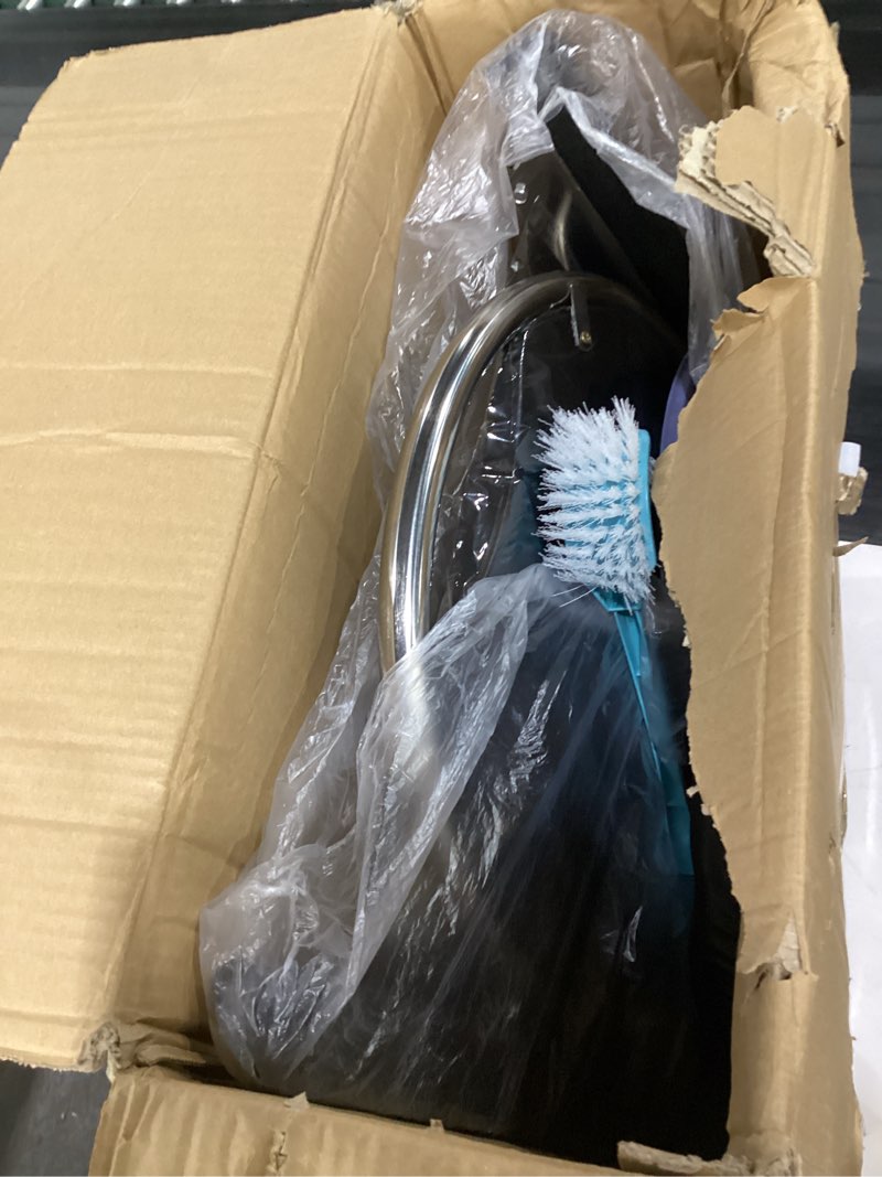 Condition photo showing New/Like New for 4 in 1 Folding Bedside Commode Chair for Elderly with Arms and Back,Adjustable Height Raised Toilet Seat with Handles,Adults Potty Chair for Seniors,Disabled Holds Up to 350 lbs (PU Soft Seat) Style 1