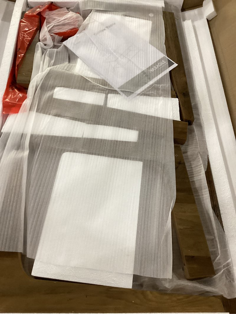 Condition photo showing New/Like New for VASAGLE MAEZO Collection - Coffee Table, 2-Tier Center Table with Storage, Tapered Legs, Curved Transitions, 21.7 x 39.4 x 17.7 Inches, Easy to Assemble, for Living Room, Honey Brown ULCT249K01