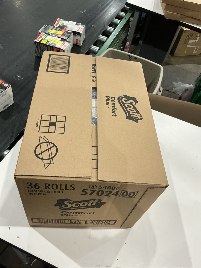 Condition photo showing New/Like New for scott comfortplus toilet paper, 36 double rolls, 231 sheets per roll, septic-safe, 1-ply toilet tissue double 231 sheets (pack of 36)