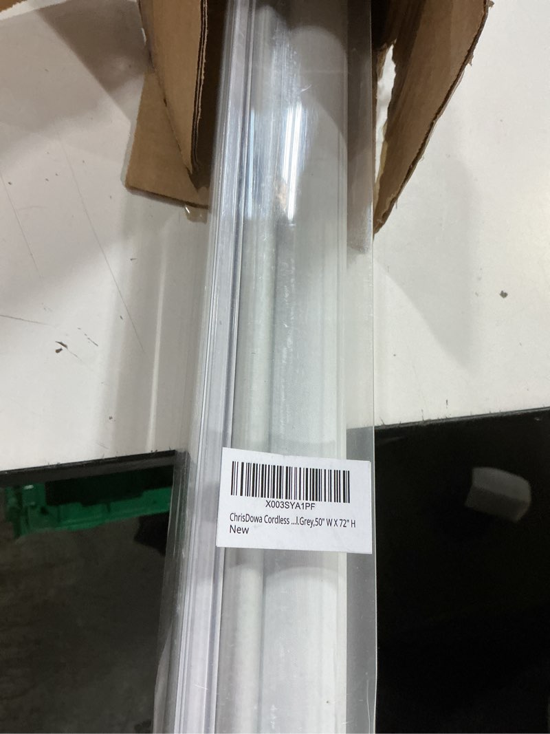 Condition photo showing Good Condition for ChrisDowa Cordless Free-Stop100% Blackout Blinds for Windows, Roller Windows Shades with Thermal Insulated, UV Protection Fabric for Living Room, Office and Home. Easy to Install.Grey,50" W X 72" H 50"W x 72"H Light Grey