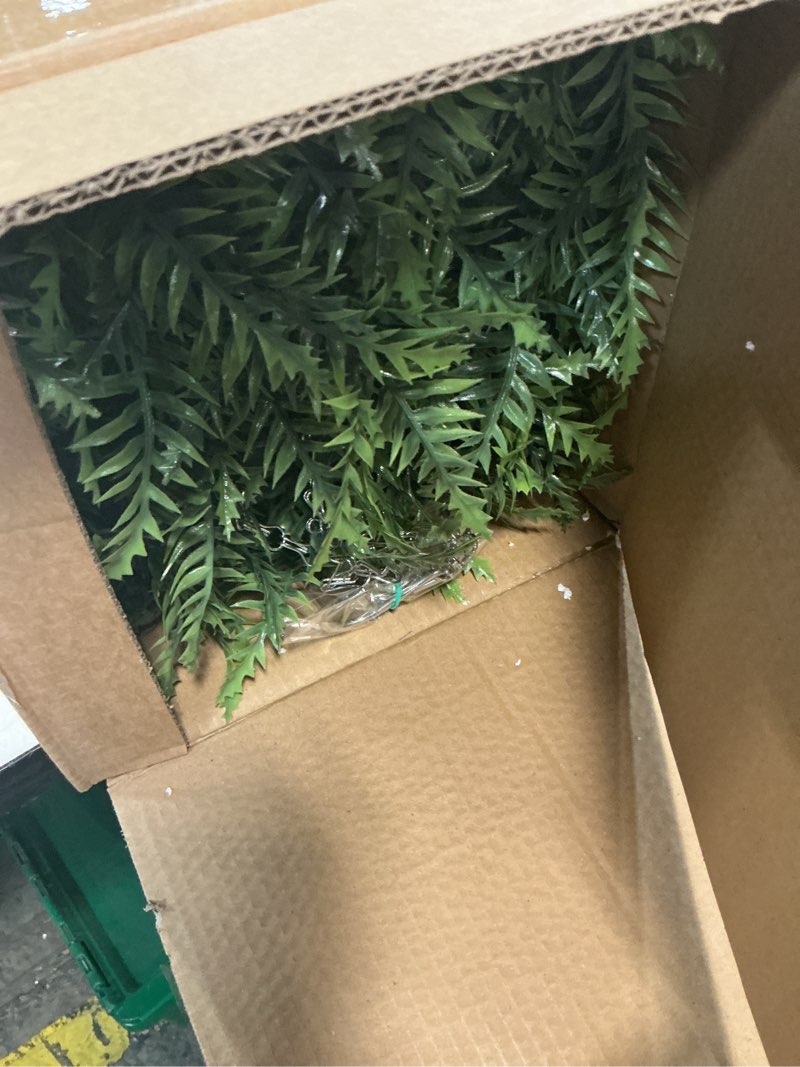 Condition photo showing Good Condition for outdoor fake hanging fern – artificial hanging ferns 2 pack, large faux boston fern bushes, uv resistant outdoor hanging plants for front porch, patio & indoor decor green
