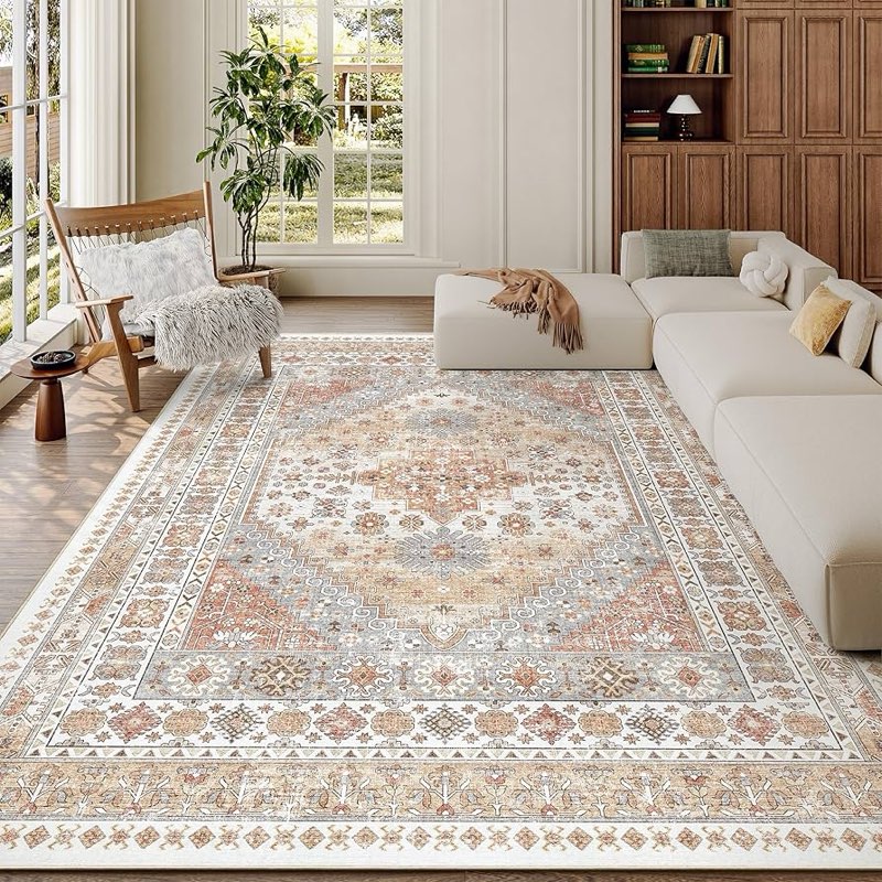 zesthome 6x9 Area Rug, Super Soft Washable Rugs for Living Room, Non-Slip Stain Resistant Vintage Ru