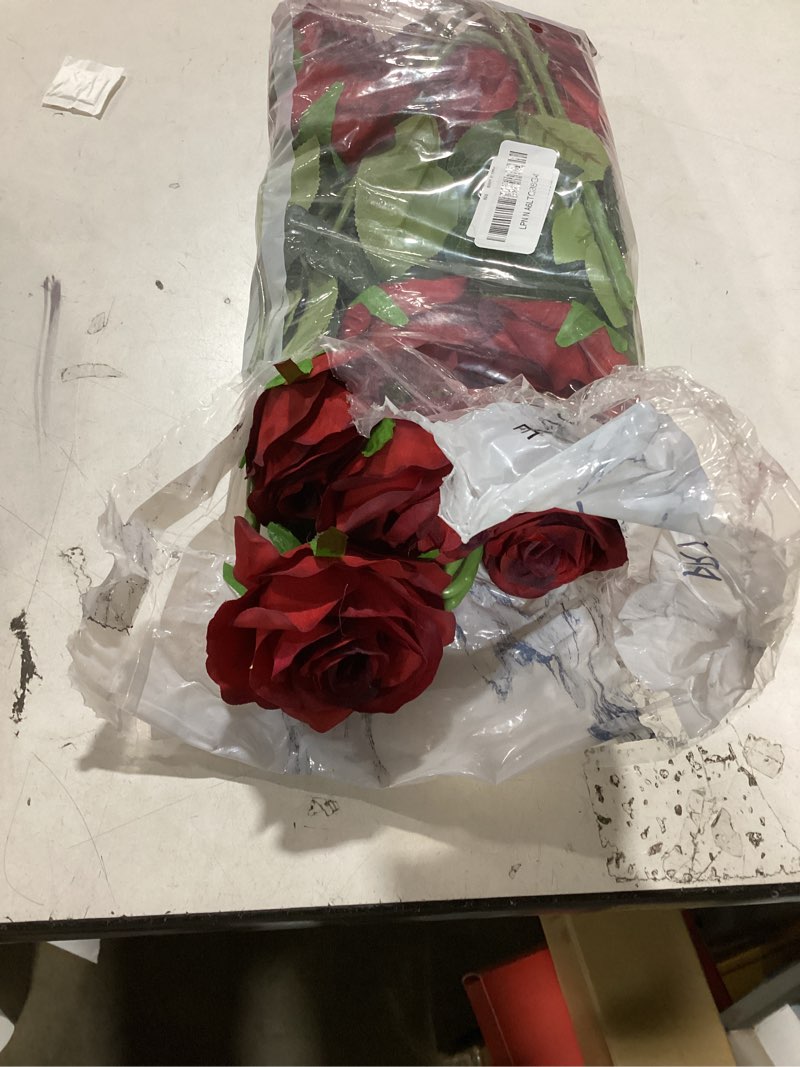 Condition photo showing Good Condition for Tifuly Red Roses Artificial Flowers - 12 pcs Realistic Long Stem Fake Roses Faux Silk Flowers for DIY Bouquets Wedding Centerpieces Arrangements Home Party Decor?Burgundy?