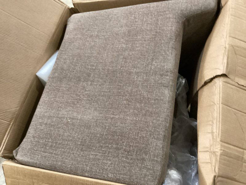 Condition photo showing Good Condition for serene fabric slipcovered swivel armchair in mocha