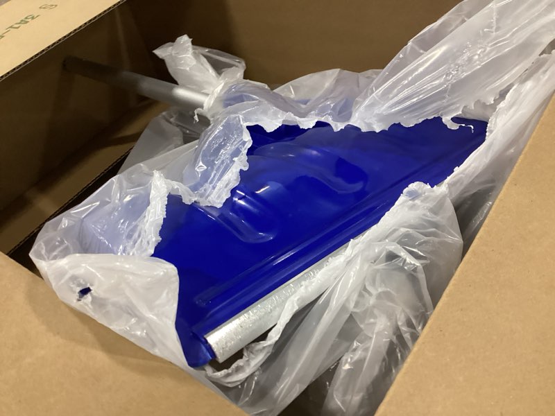 Condition photo showing As Is for Snow Pusher Shovel for Driveway Car Garage, Snow Removal Plow with D-Grip Handle Aluminum Strip, Erg