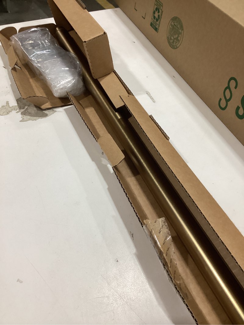 Condition photo showing Good Condition for ivilon drapery window curtain rod - end cap style design 1 inch pole. 28 to 48 inch color warm gold 28 to 48 in.