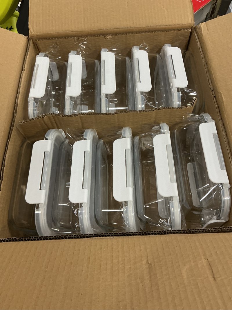 Condition photo showing New/Like New for verones 10 pack 22 oz glass meal prep containers, airtight glass lunch containers set, food storage containers with lids,bpa free, for microwave, oven, freezer & dishwasher friendly,white