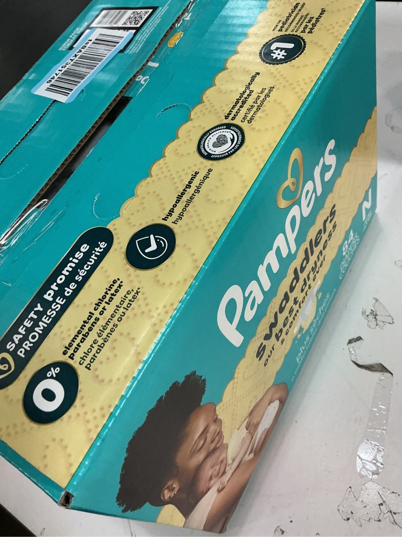 Condition photo showing New/Like New for Pampers Swaddlers Diapers Newborn - Size 0, 84 Count, Ultra Soft Disposable Baby Diapers