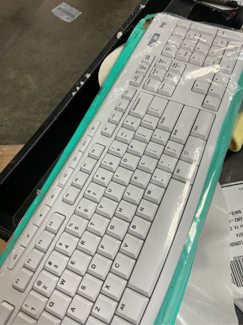 Condition photo showing As Is for logitech mk270 wireless keyboard and mouse combo for windows, 2.4 ghz wireless, compact mouse, 8 multimedia and shortcut keys, 2-year battery life, for pc, laptop - off white