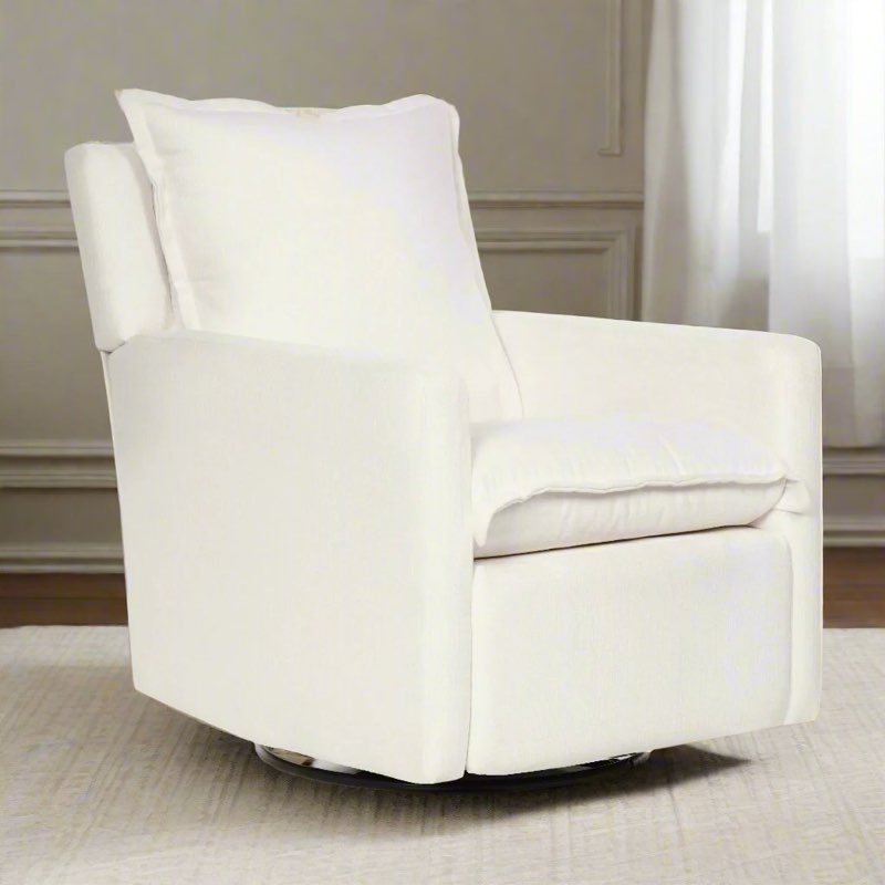 White swivel recliner 