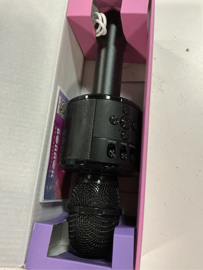 Condition photo showing Good Condition for BONAOK Karaoke Microphone for Kids & Adults - Bluetooth Microphones Singing Mic with Disco Lights, Echo Effect, Built-in Speaker Portable Karaoke Player for Party Travel Gifts Q78(Black)