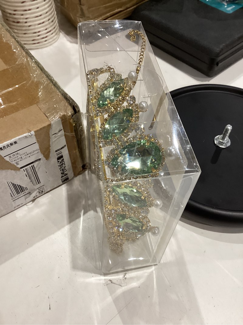 Princess Tiana Set Crown and Necklace Princess Tiana Birthday Outfit Halloween Party Fancy Green Cry