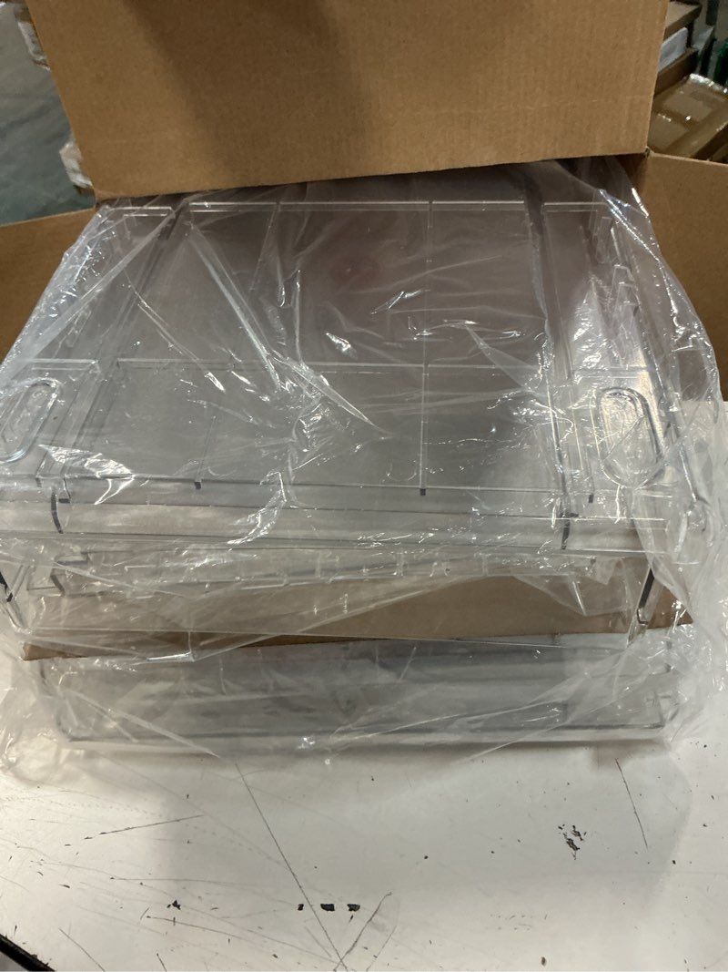 Condition photo showing Good Condition for Hat Organizer Box – Stackable Clear Display Box with Sliding Drawer, Holds 15 Baseball Caps, Closet and Shelf Organizer for Hats, Transparent Display with Anti-Slip Feet