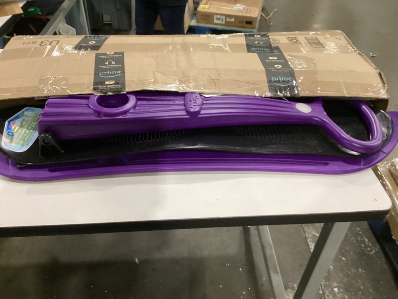 Condition photo showing Good Condition for geospace winter fun ski skate, foldable snow scooter, ski skooter, snow sled, and kids snowboard with led light – multi-purpose portable sandboard, snow skate, and kids/teenager sled for all ages purple