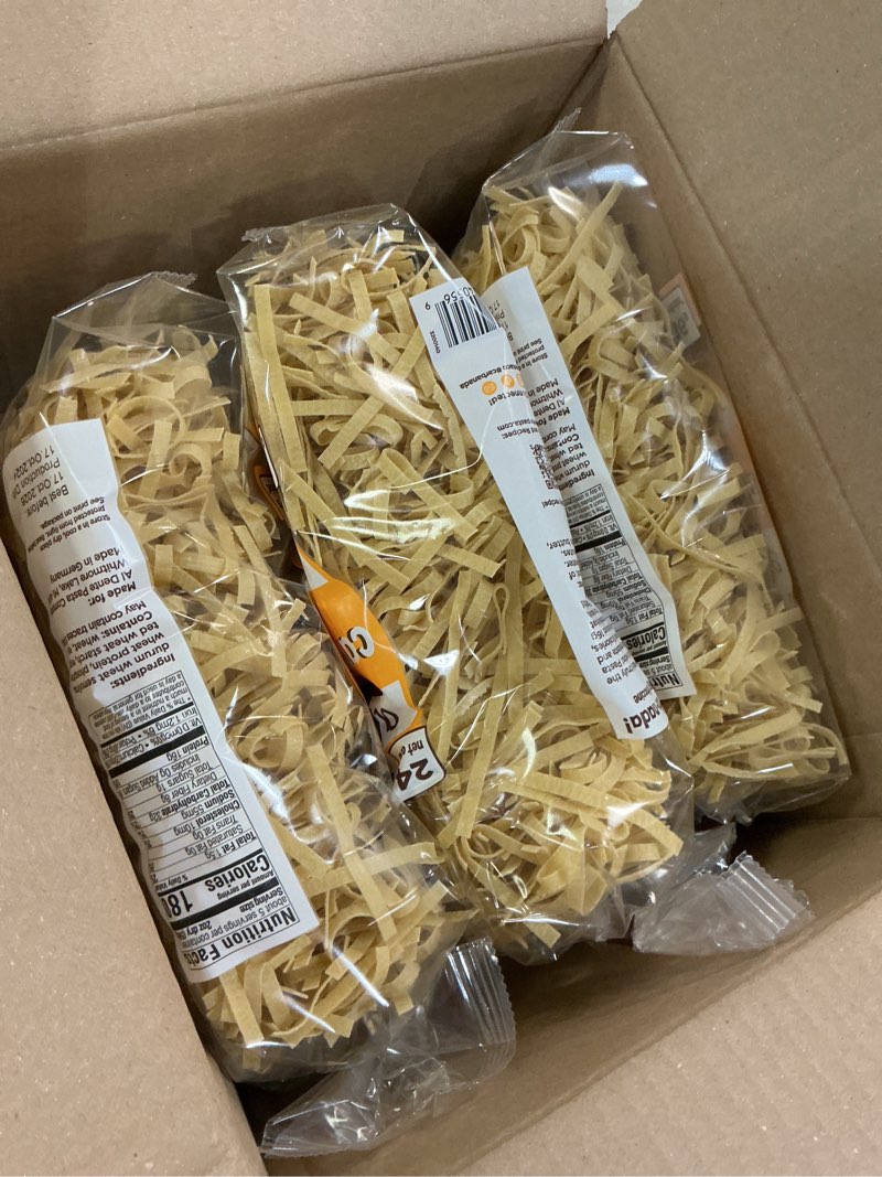 Condition photo showing Good Condition for Al Dente Carba-Nada Egg Fettuccine - Lower Carb, High Protein Keto & Point-Based Diet-Friendly - Delicious and Versatile - Artisanal with Cage-Free Eggs, 10 Ounce Bags (Pack Of 6) Egg Fettuccine 10 Ounce (Pack of 6)