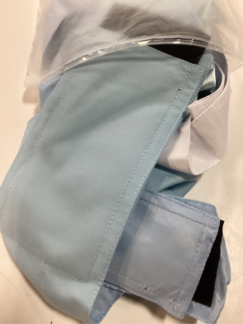 Condition photo showing Good Condition for aofitee dog tuxedo formal dog suit and bandana set, gentle dogs wedding party suit bow tie shirt, tuxedo for medium dogs costume outfit with detachable bowtie collar for christmas halloween dress up large light blue