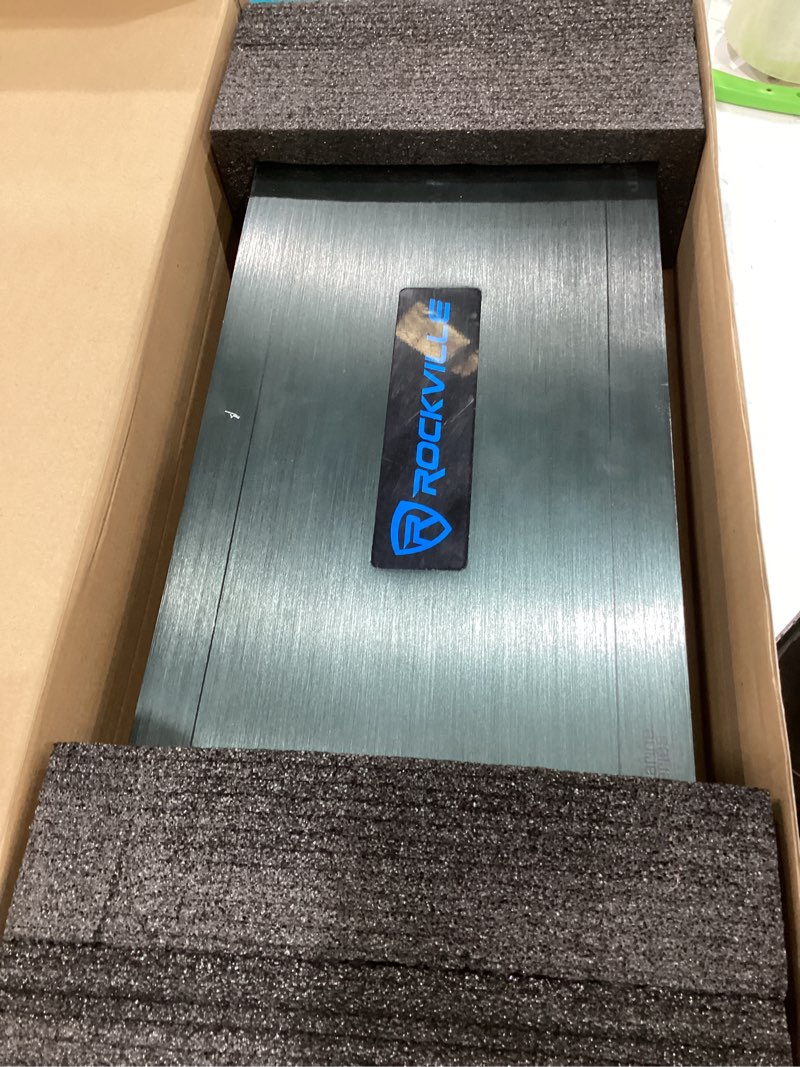 Condition photo showing As Is for Rockville DBM65 2600W Peak / 660W RMS 6-Channel Marine Amplifier, IPX6, Includes Remote, Adjustable Crossover, PA Mic - Perfect for Boats, Subwoofers, and Marine Audio Systems