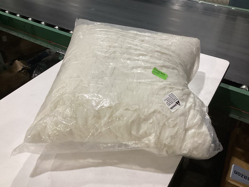Condition photo showing Good Condition for madison park mp30-1863 ruched fur square pillow 20x20 ivory,20x20