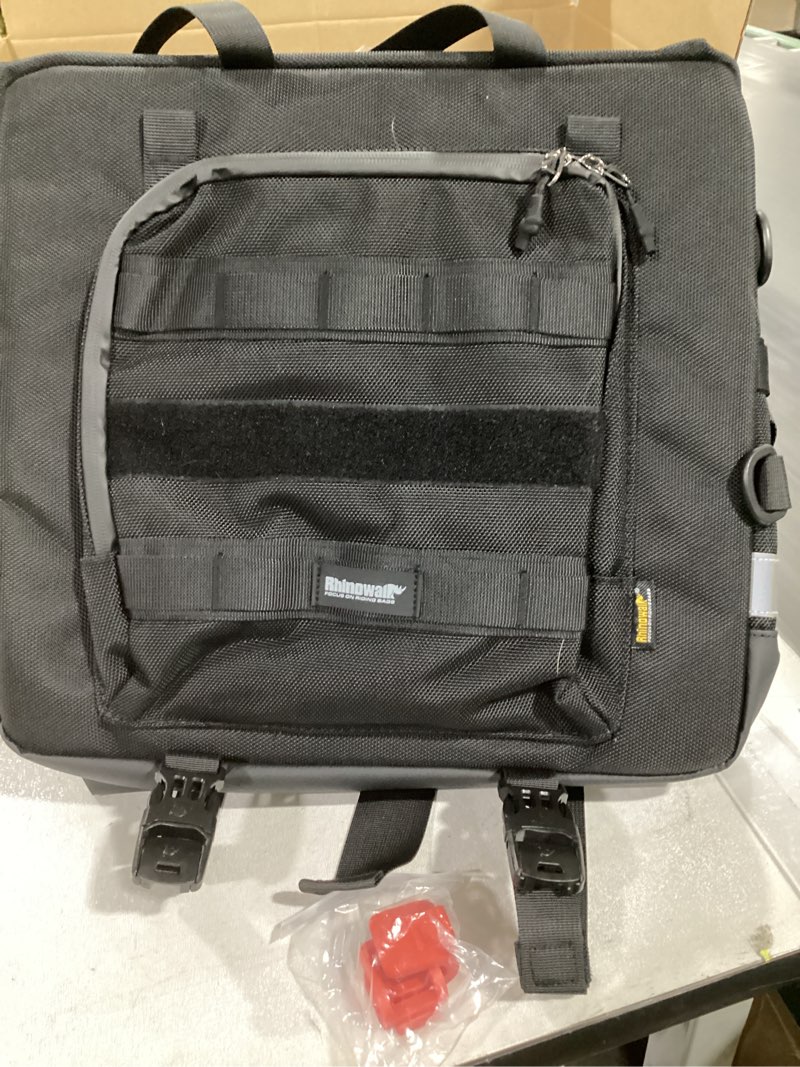 Condition photo showing Good Condition for Rhinowalk Motorcycle Saddlebag Waterproof Luggage Bag Quick Release Motorcycle Side Bag 25L Fits Most Adventure and Sports Bike Motorbike Racks (Black, 1 pcs) Black 25L Black 25L