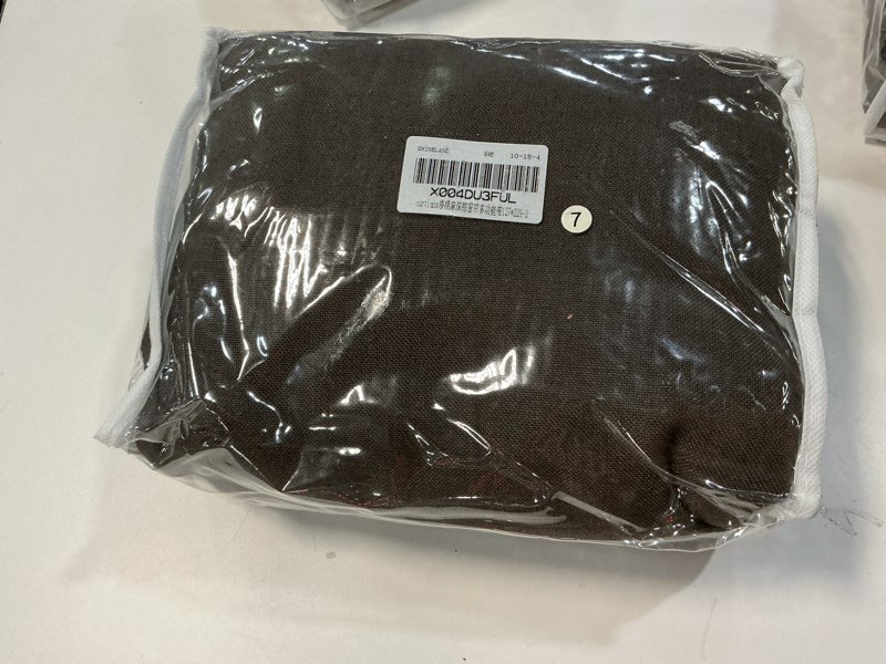 Condition photo showing New/Like New for SHINELAND Dark Taupe/Charcoal Brown Linen Curtains, Tailored Window Sheer for Modern Farmhouse, Wide 50 x 90 Inch Long, 2 Panels Set 50"W x 90"L (Pack of 2) Dark Brown