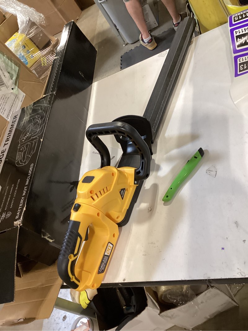 Condition photo showing As Is for cordless hedge trimmer with rotatable handle for dewalt 20v battery, 52cm brushless motor trimmers battery powered, electric hedge trimmer bush trimmers for garden, yard(battery not included)