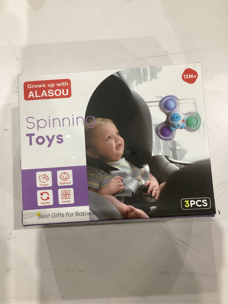 Condition photo showing New/Like New for ALASOU 3PCS Pop Suction Cup Spinner Toys for 1 Year Old Boy Girl|Novelty Spinning Tops Toddler Stocking Stuffers|Baby Bath Toy for Kids Ages 1-3|1 Year Old Boy Christmas Birthday Gift for Infant Space