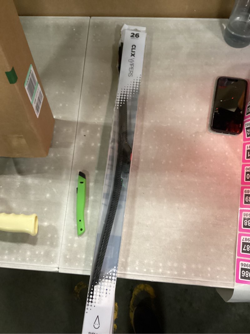 Condition photo showing New/Like New for clix wipers - black carbon fiber automotive wiper blades - universal clip on replacement windshield-wipers - all-weather - single blade (26\") 26\" black carbon