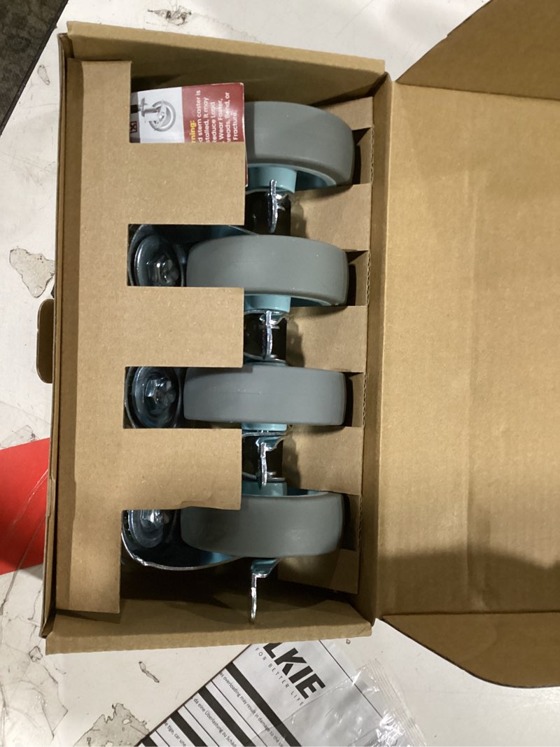 HOLKIE Caster Wheels 3 inch Locking Casters Set of 4, Threaded Stem 3/8" -16 x 1-1/2" (Diameter 3/8"