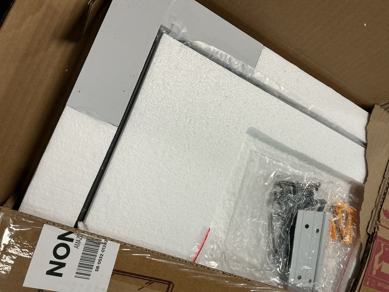 Condition photo showing Good Condition for Keonjinn Black Bathroom Mirror 16 x 20 Inch, Metal Framed Small Black Mirror, Rectangular Wall Mount Mirrors Square Corner, Modern Farmhouse Bathroom Vanity Mirrors for Over Sink(Horizontal/Vertical) Black 20"L x 16"W