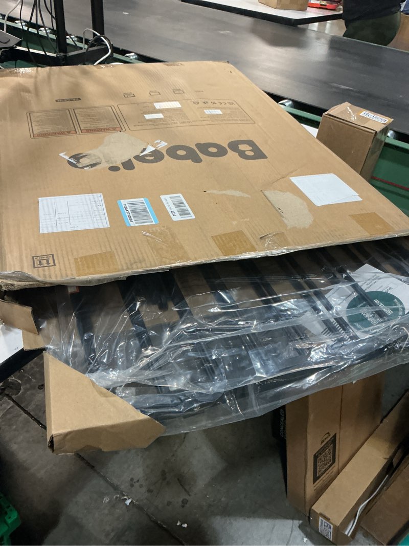 Condition photo showing New/Like New for babelio baby gate for stairs & doorways, 26-43" w 34" h extra tall| no bottom bar| easy installation| one-handed operation| auto-close| hardware mount (drill needed) safety dog/pet gate indoor (black) black - b17 34" h, 26-43" w-standard