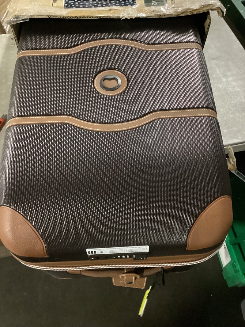 Condition photo showing Good Condition for DELSEY Paris Chatelet Hardside 2.0 Luggage with Spinner Wheels, Chocolate Brown, Checked-Medium 24 Inch Checked-Medium 24 Inch Chocolate Brown
