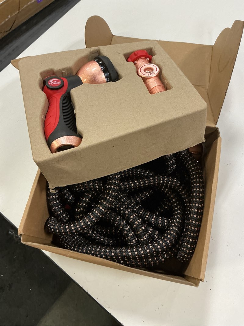 Condition photo showing Good Condition for pocket hose 75 ft copper head expandable garden hose with pocket pivot, no tangles, as seen on tv, 360° swivel, tri-tex tubing, force field jacket, lead-free, no-kink, anti-burst w/apt