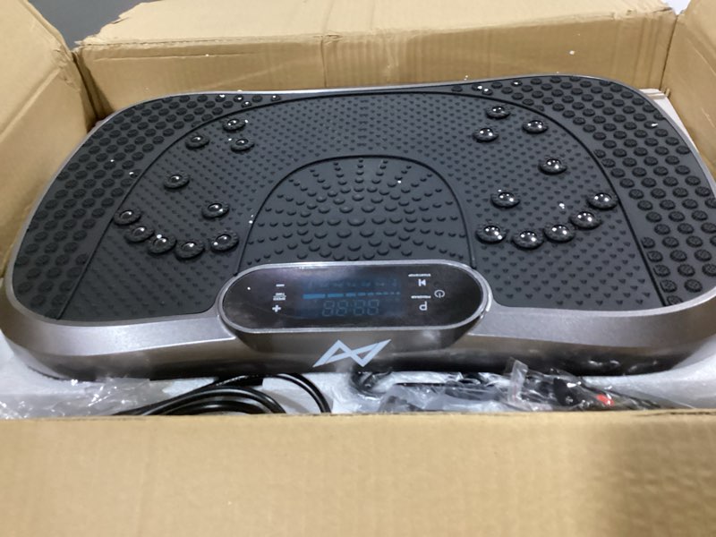 Condition photo showing New/Like New for axv vibration plate fitness platform exercise machine vibrating shaking full body shaker workout vibrate stand shake board sport gym for weight loss fat burner for women men slim-gray