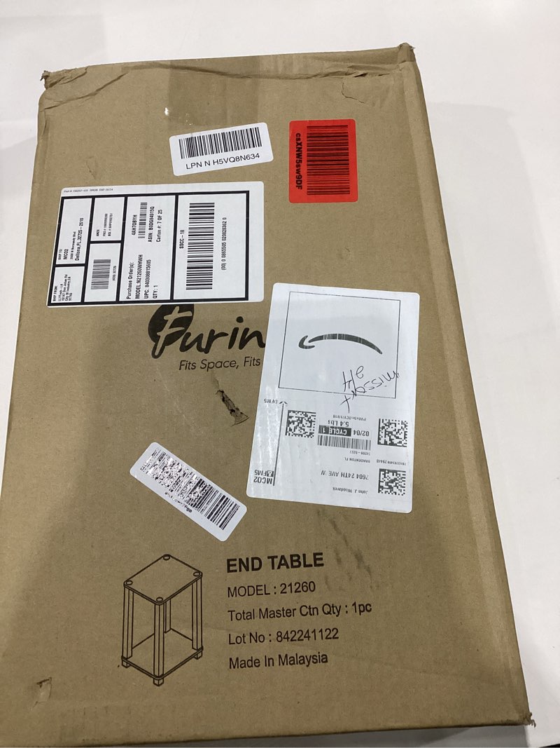 Condition photo showing New/Like New for furinno simplistic night stand, 2-tier small nightstand with open shelf, toolless assembly bedside t