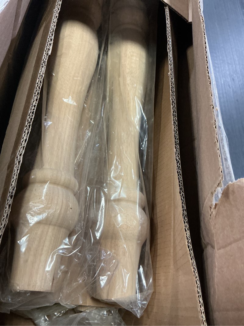Condition photo showing Good Condition for 29x3.5x3.5 inch wooden chunky farmhouse table legs, set of 4 solid wood massive unfinished turned replacement countertop legs kitchen island cabinet columns for bench coffee table dining table 29"x3.5"x3.5" farmhouse
