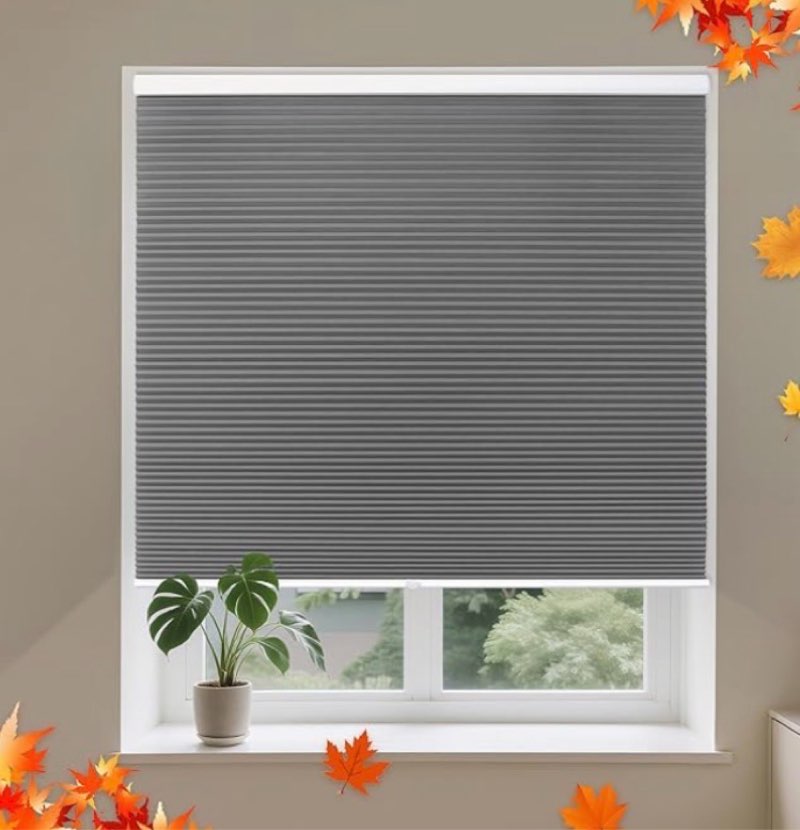 Allesin Cellular Shades Cordless Blackout Honeycomb Blinds for Indoor Windows, Thermal Insulated Window Shades Noise Reduction, Easy to Install, Perfect for Bedroom/Living Room, Grey 24" W x 36" H