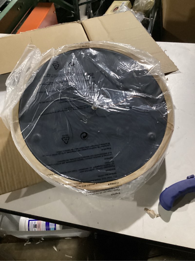 Condition photo showing Good Condition for Dimmable Wood LED Close to Ceiling Light, Modern 2700K-6000K 5CCT Round Grey Flush Mount Light Fixtures, Minimalist Ceiling Lamp for Living Room, Dining Room, Bedroom, Kitchen-15.8in Gray 15.74"