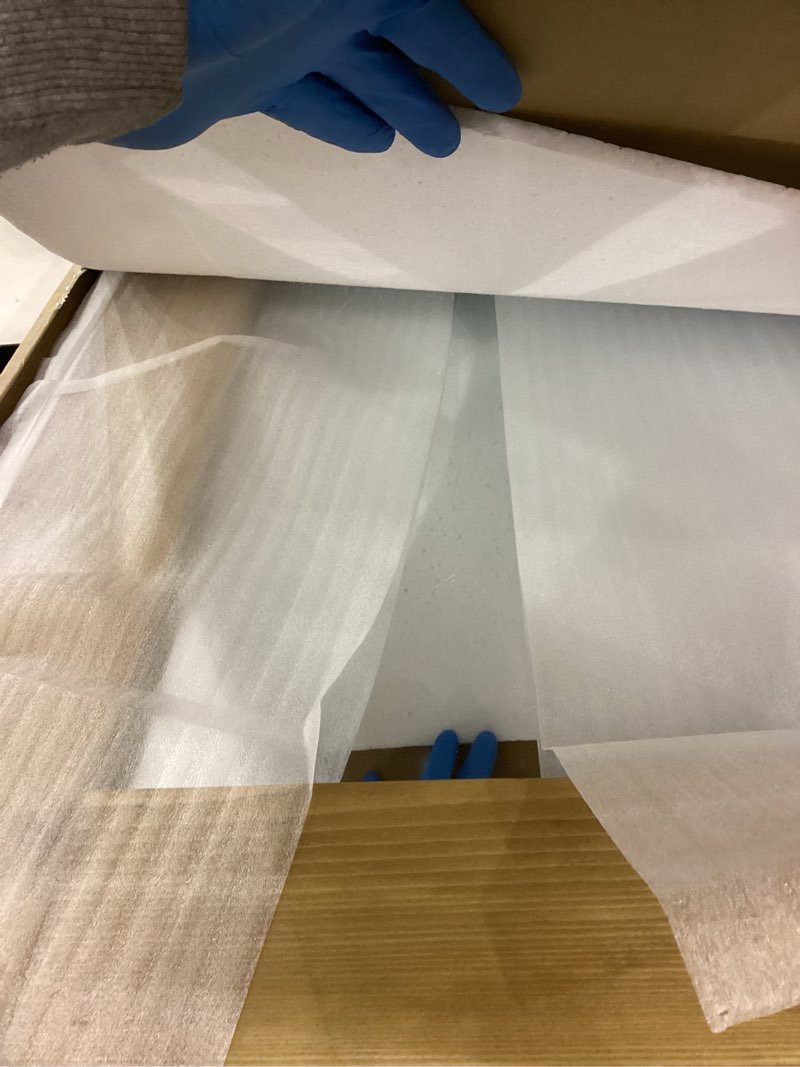 Condition photo showing As Is for Full Length Mirror 58"x24" – Solid Wood Frame, HD Tempered Glass, Wall Mounted & Leaning, Rustic Modern Decor for Bedroom, Living Room, Entryway, Light Brown Light Brown-convex Frame 58"L x 24"W