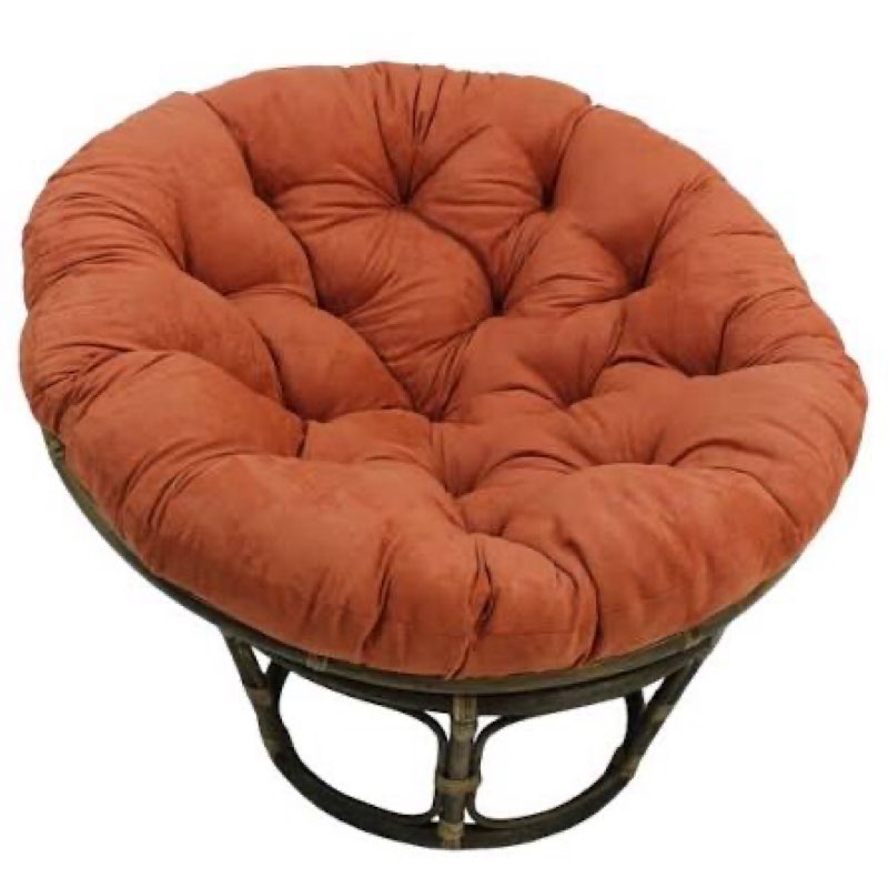 blazing needles solid microsuede papasan chair cushion, 52\" x 6\" x 52\", spice 52 in x 6 in x 52 in spice