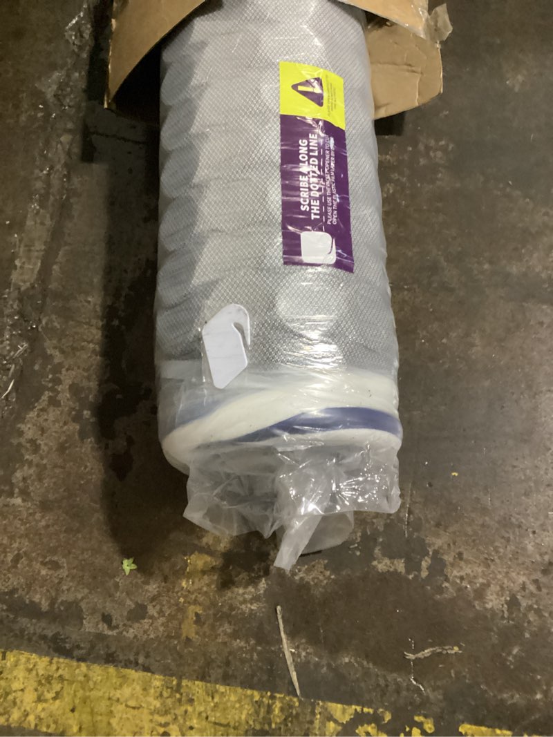 Condition photo showing As Is for (similar too)queen mattress, 14 inch queen size mattress in a box, hybrid memory foam matress with individual pocket springs, medium firm feel, deep sleep bed, motion isolation, pressure relief, certipur-us queen 14 inch