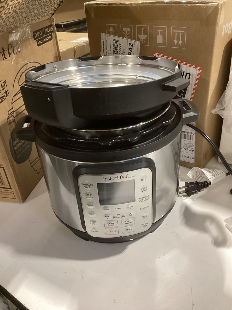 Condition photo showing Good Condition for Instant Pot Duo Plus 9-in-1 Electric Pressure Cooker, Slow Cooker, Rice Cooker, Steamer, Sauté, Yogurt Maker, Warmer & Sterilizer, Includes App With Over 800 Recipes, Stainless Steel, 3 Quart 3 Quarts