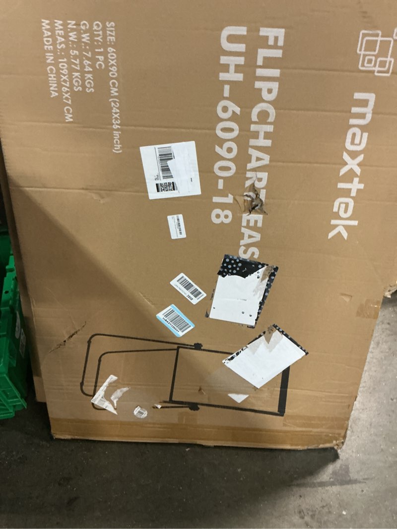 Condition photo showing Good Condition for stand white board - 36x24 magnetic dry erase board flipchart easel whiteboard, 3' x 2' double sided easel board portable whiteboard black 24"w x 36"h