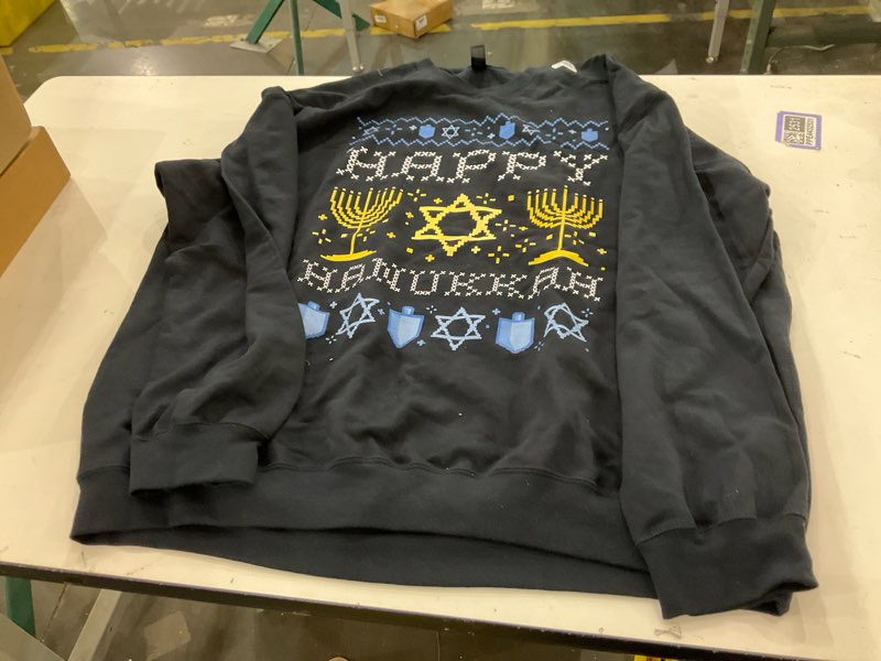 Condition photo showing New/Like New for Sweatshirt, Happy Hanukkah, 2 XL