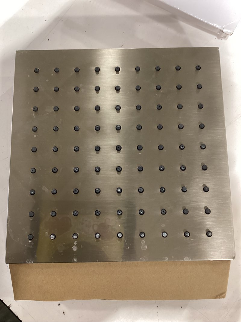 Condition photo showing Good Condition for better homes & gardens 1-setting 8 in. square rain showerhead in brushed nickel