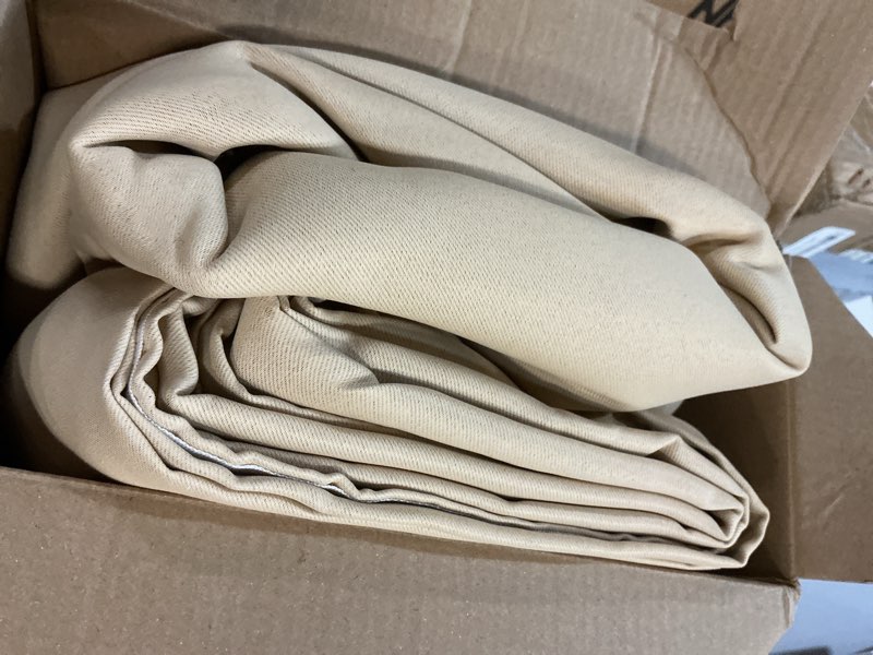Condition photo showing Good Condition for miulee back tab beige curtains 90 inch long 2 panels set for living room bedroom privacy, cream rod pocket/pinch pleated light blocking thermal insulated room darkening blackout curtains, 52 x 90 inch beige 52"w x 90"l (pack of 2)
