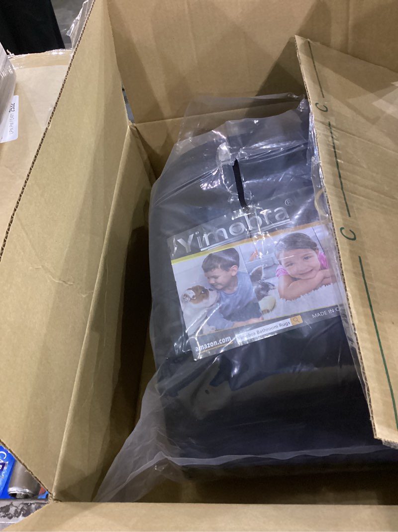 Condition photo showing New/Like New for Yimobra Memory Foam Bath Mat Set 3 Pieces- Super Soft Absorbent Quick Dry Bathroom Rug Sets, Machine Washable Non Slip Floor Carpet for Tub Shower, Vanity & Toilet Base, Black Black 31.5''x20'' +17''x24'' + 24''x20''