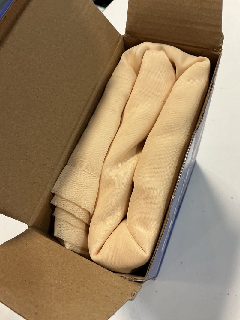 Condition photo showing New/Like New for miulee butter cream sheer curtains 84 inches long, 4 panels set, rod pocket voile drapes light filtering and semi transparent, elegant window treatments for bedroom living room,42 x 84 inches 42"w x 84"l (pack of 4) butter cream