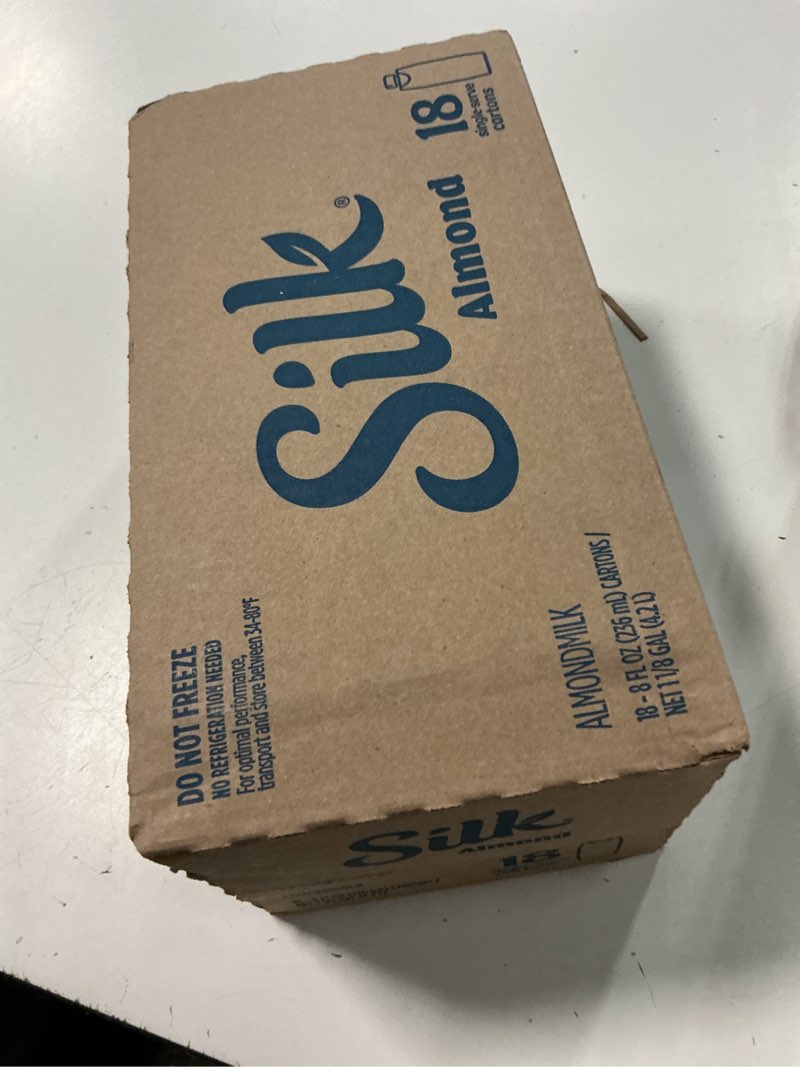 Condition photo showing New/Like New for (by jul-03-2026)silk  almond pure vanilla milk (18 pack)