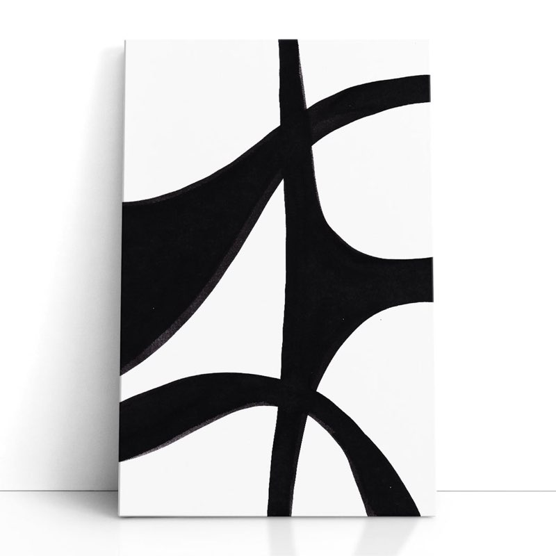  Ying Yang 1 Black and White - Canvas Print Wall Art 30 x20